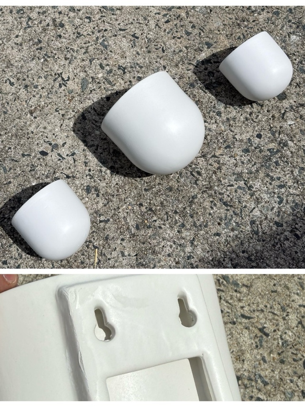 West Elm White Ceramic Wall Planter Trio